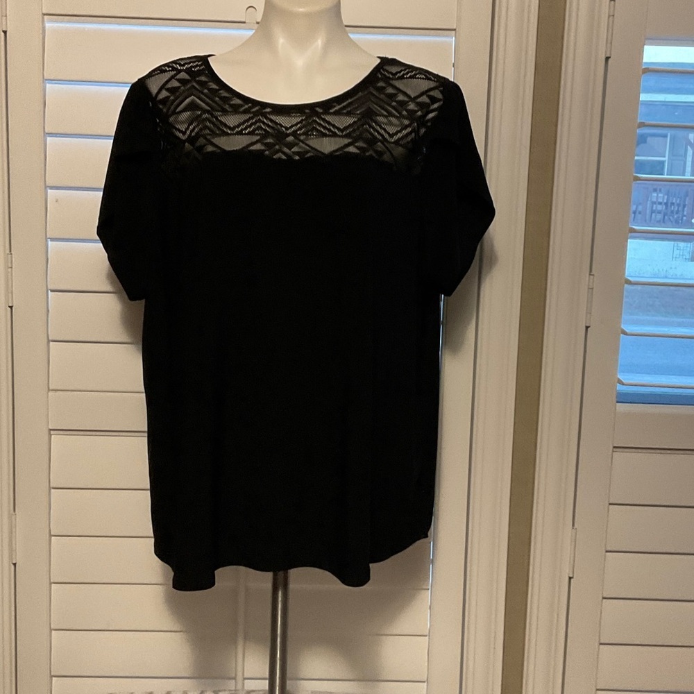 Meraki Black Lace Detail Blouse